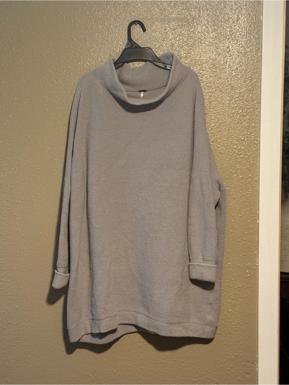 Light Gray Cowl Neck Free People Tunic Sweater